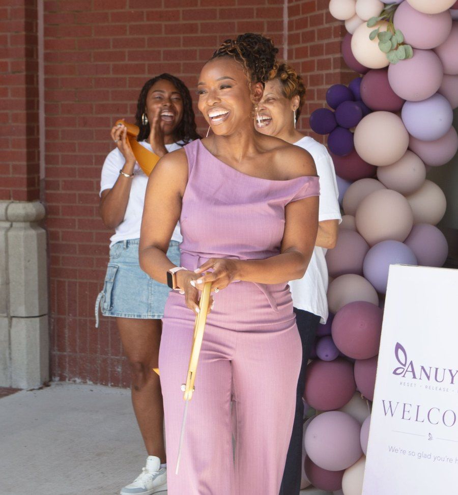 Ribbon cutting at a grand opening